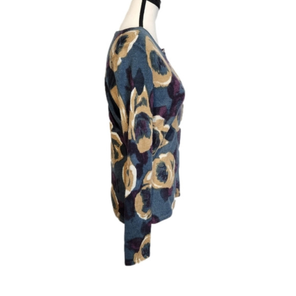 SIZE small 𝅺Cardigan VINTAGE Merino Wool Large Floral pattern SUSAN BRISTOL - Picture 4 of 10